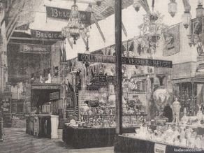Arte: GRABADO. ESPAÑA. BARCELONA. EXPOSICION UNIVERSAL 7/18. SECCION BELGA. PALACIO INDUSTRIA